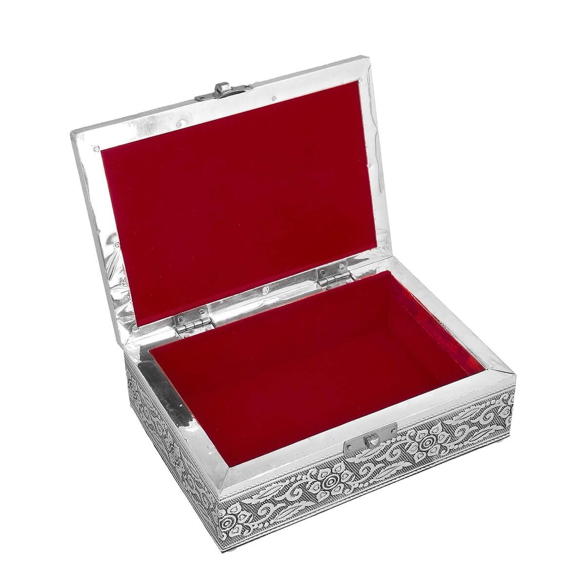 Wolf and Eagle Embossed Aluminium Oxidized Set of 2 Nesting Storage Box image number 3