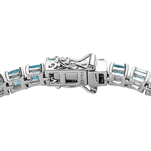 Madagascar Paraiba Apatite Bracelet in Platinum Over Sterling Silver, Silver Tennis Bracelet, Birthday Gifts (8.00 In) 14.50 ctw