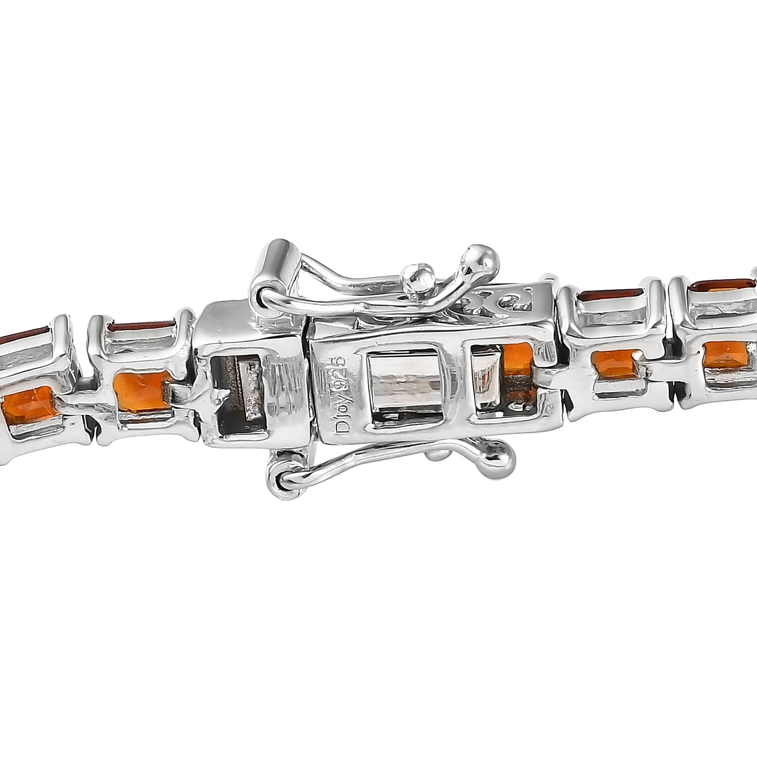 Brazilian Cherry Citrine Tennis Bracelet in Platinum Over Sterling Silver (7.25 In) 11.25 ctw
