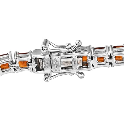 Brazilian Cherry Citrine Tennis Bracelet in Platinum Over Sterling Silver (7.25 In) 11.25 ctw