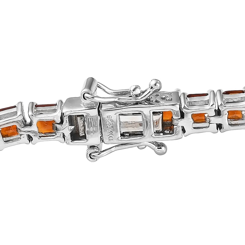 Brazilian Cherry Citrine Tennis Bracelet in Platinum Over Sterling Silver (7.25 In) 11.25 ctw