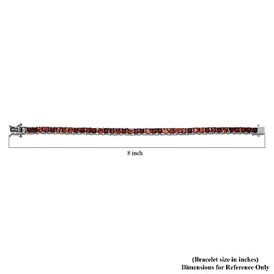 Brazilian Cherry Citrine Tennis Bracelet in Platinum Over Sterling Silver (7.25 In) 11.25 ctw