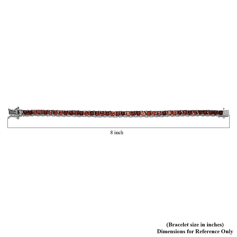 Brazilian Cherry Citrine Tennis Bracelet in Platinum Over Sterling Silver (7.25 In) 11.25 ctw