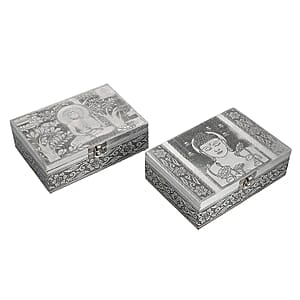 Aluminium Oxidized Set of 2 Nesting Storage Box