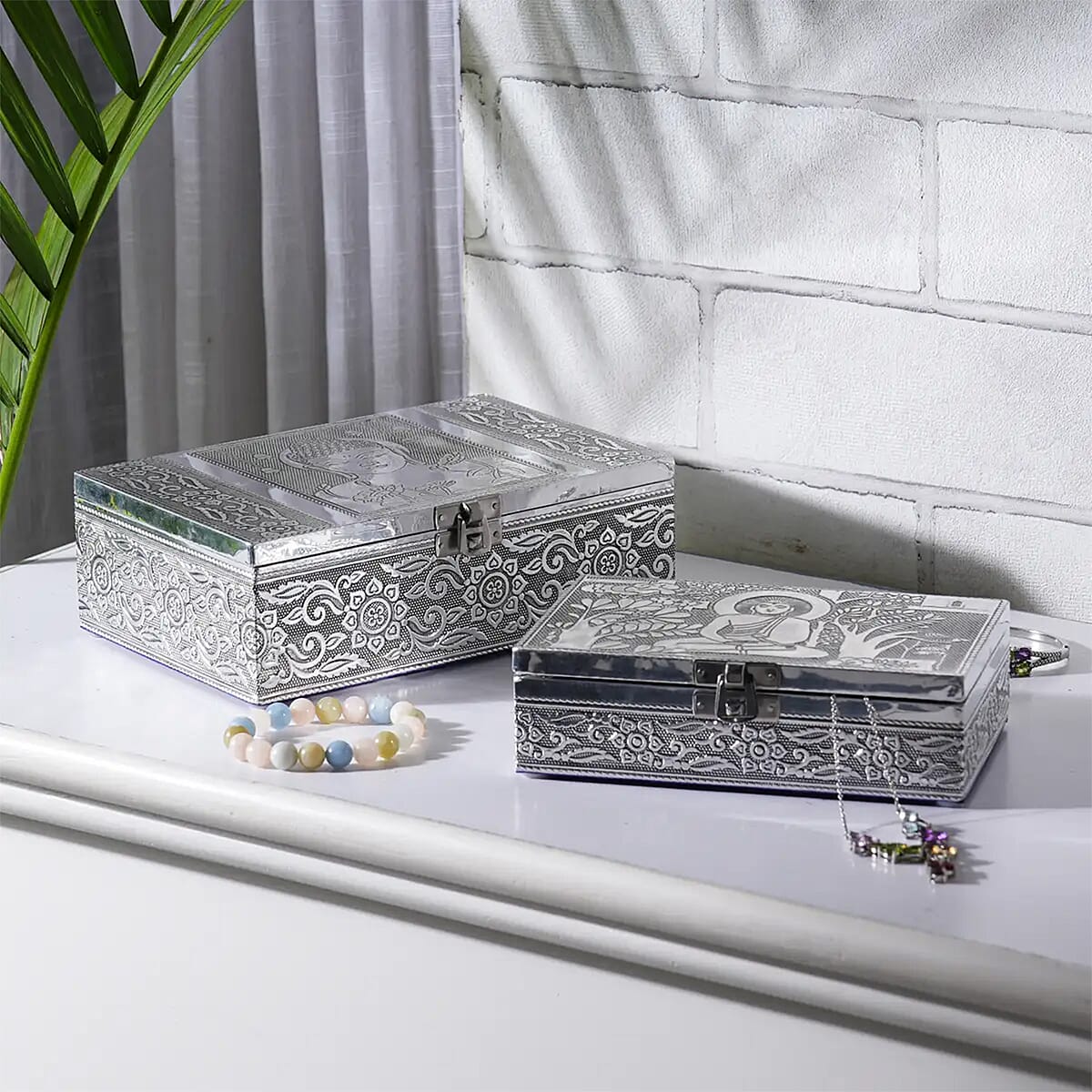 Aluminium Oxidized Set of 2 Nesting Storage Box image number 1