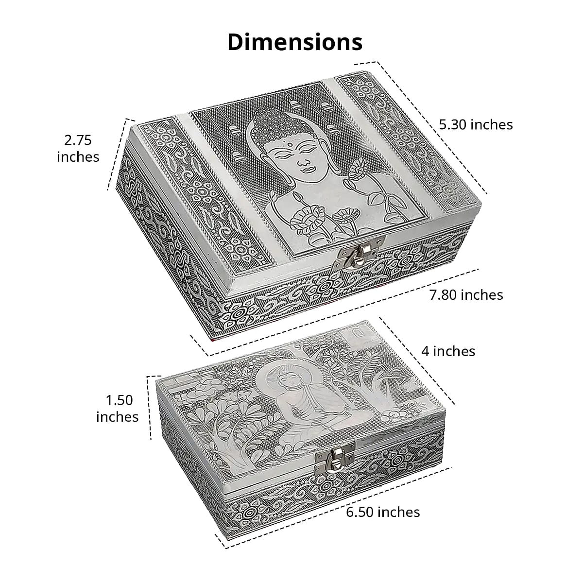 Aluminium Oxidized Set of 2 Nesting Storage Box image number 4