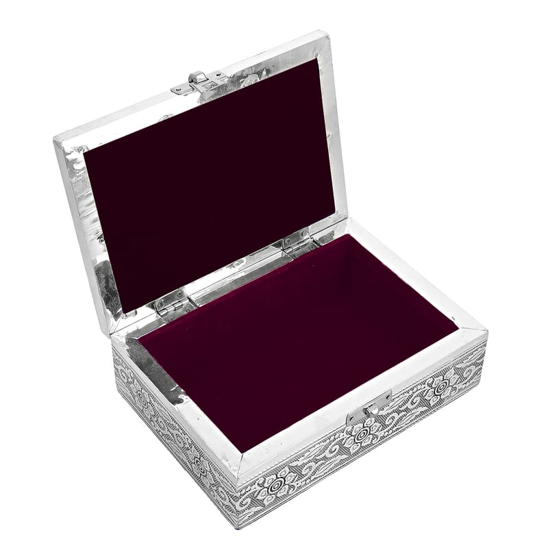 Dragonfly and Butterfly Embossed Aluminium Oxidized Set of 2 Nesting Storage Box