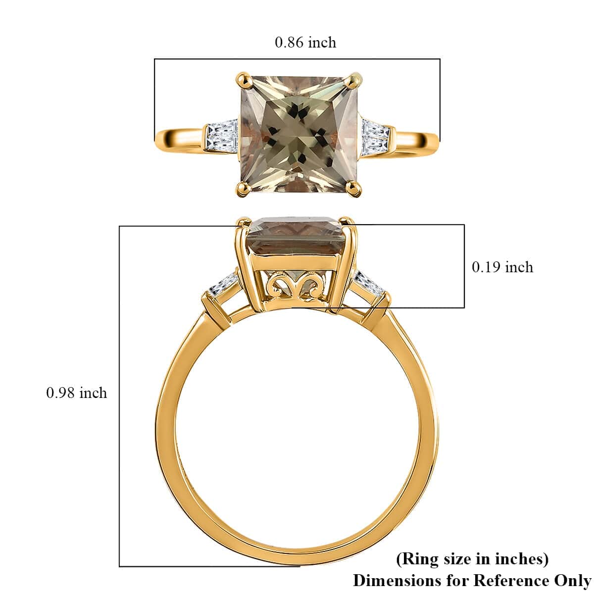 ILIANA 18K Yellow Gold AAA Turkizite and Diamond Ring G-H I1 (Size 7.0) 3.05 Grams 3.00 ctw image number 5