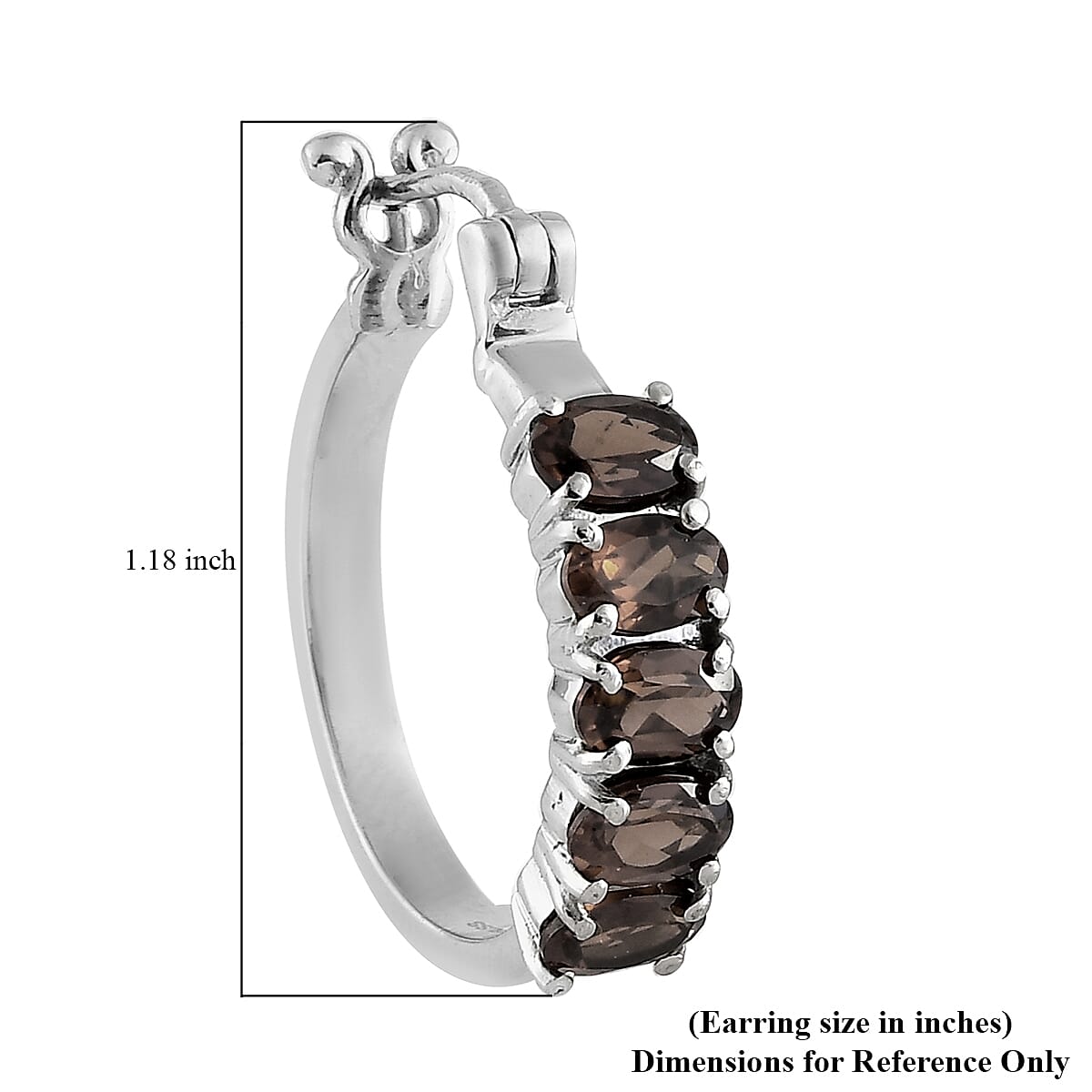 TLV Multi Gemstone Hoop Earrings in Stainless Steel 4.90 ctw image number 4
