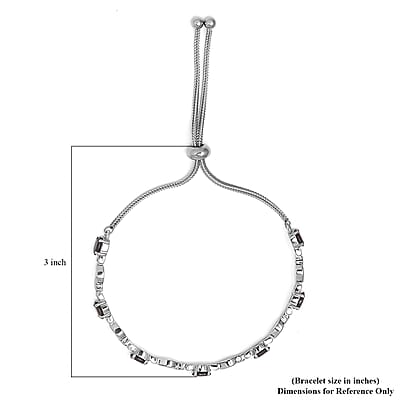 Brazilian Smoky Quartz Bracelet in Stainless Steel, Adjustable Bolo Bracelet 2.75 ctw