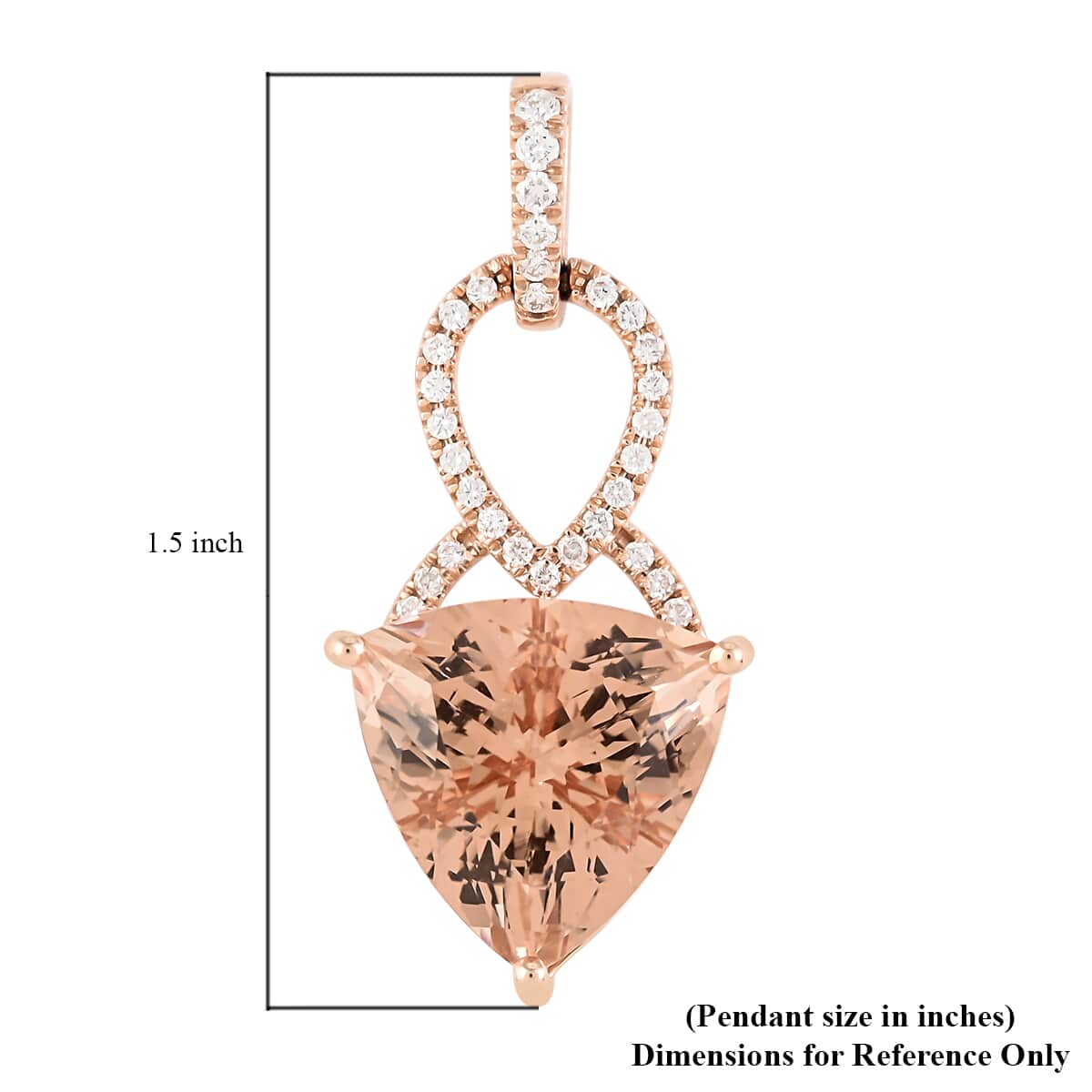 Iliana 18K Rose Gold AAA Certified and Appraised Marropino Morganite and G-H SI Diamond Pendant 4.70 Grams 11.20 ctw image number 3