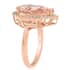 Iliana 18K Rose Gold AAA Marropino Morganite and G-H SI Diamond Ring (Size 9.0) 4.60 Grams 5.60 ctw image number 3