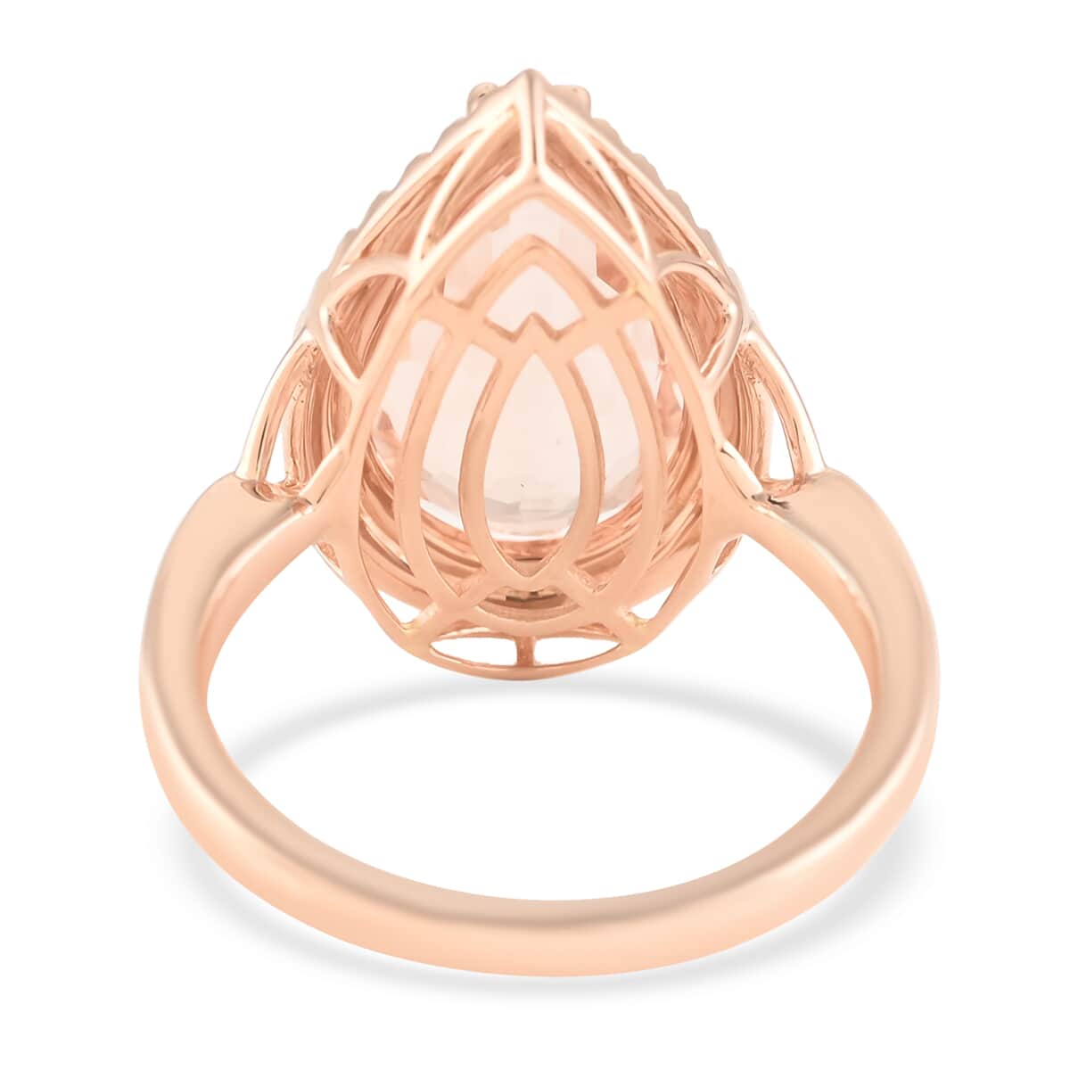 Iliana 18K Rose Gold AAA Marropino Morganite and G-H SI Diamond Ring (Size 9.0) 4.60 Grams 5.60 ctw image number 4