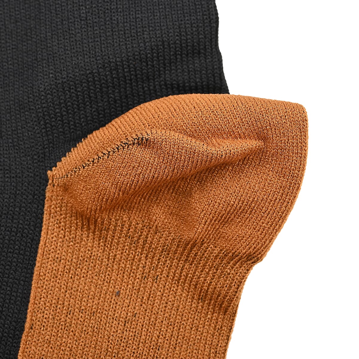 Set of 2 Black and Brown Spandex and Nylon Compression Socks with Zipper (XXL) image number 3