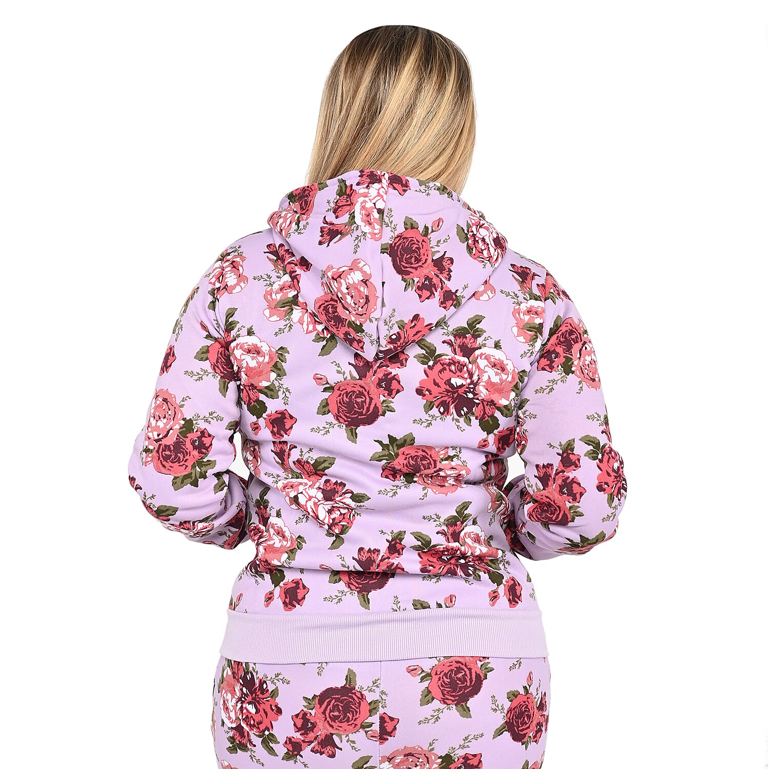 LIT26 Dusty Pink Vintage Rose Fleece Zip-up Hoodie - S