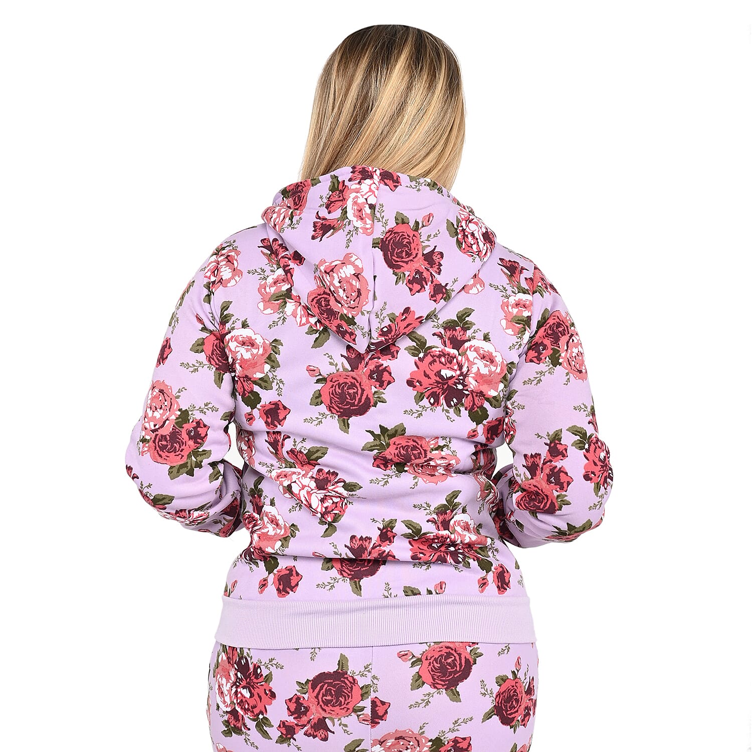 LIT26 Dusty Pink Vintage Rose Fleece Zip-up Hoodie - M