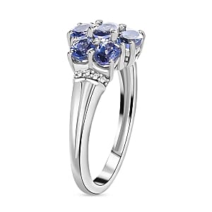 Tanzanite 1.47 ctw Ring in Platinum Over Sterling Silver (Size 10)