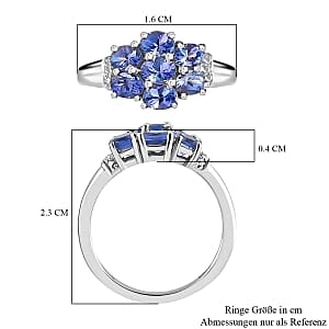 Tanzanite 1.47 ctw Ring in Platinum Over Sterling Silver (Size 10)