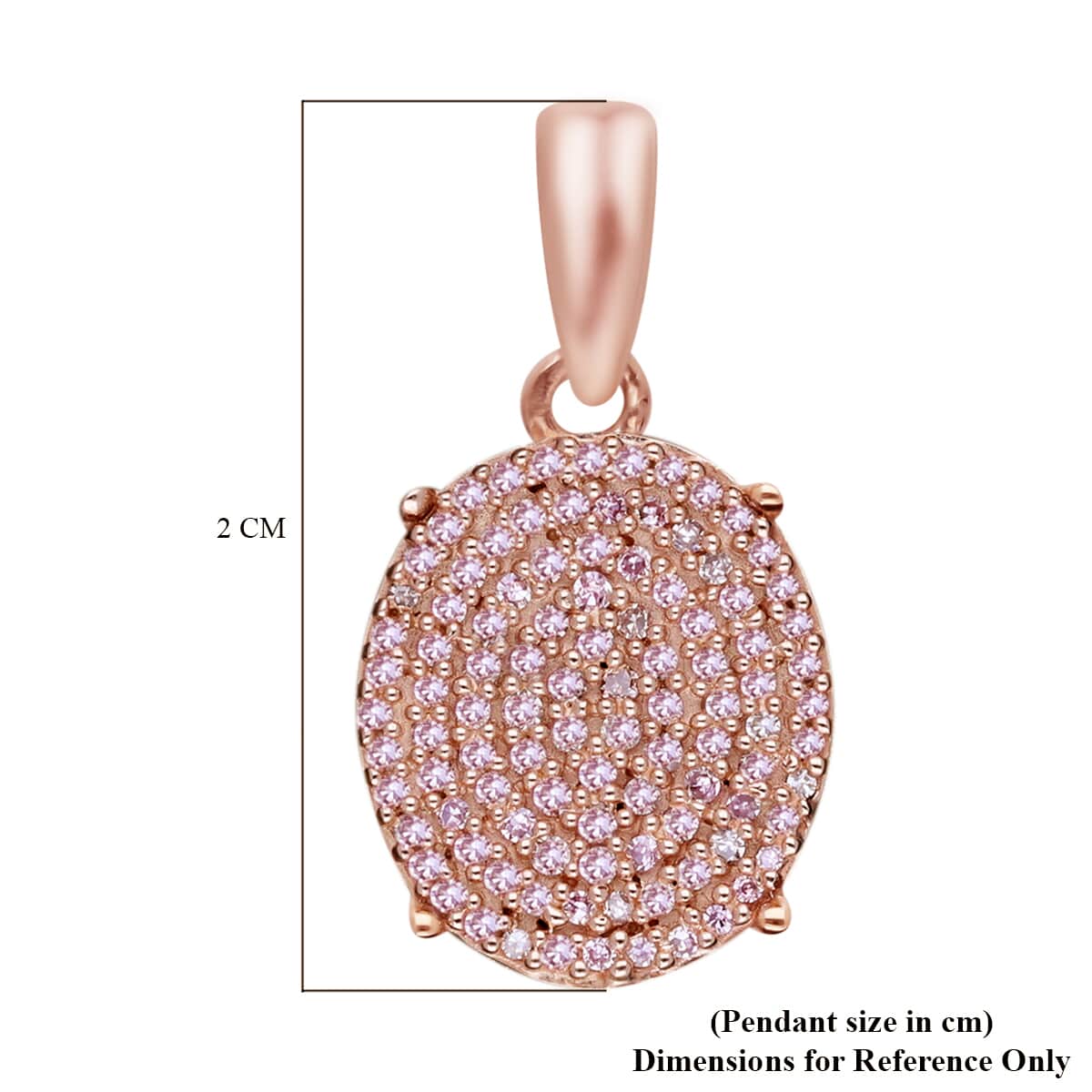 Luxoro 10K Rose Gold I3 Natural Pink Diamond Cocktail Pendant 0.33 ctw image number 5