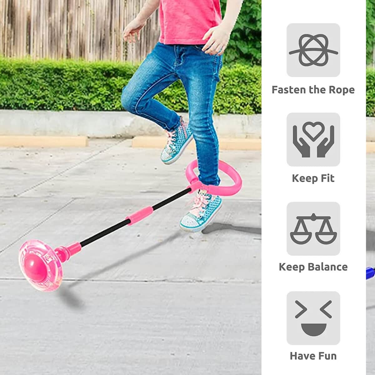 Soulsmart Pink Foldable Ankle Skip Ball image number 3