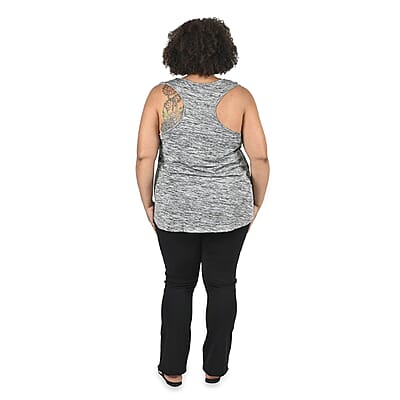 Tamsy Gray Basic Racerback Knit Tank - Medium