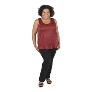 Tamsy Red Basic Racerback Knit Tank - Large