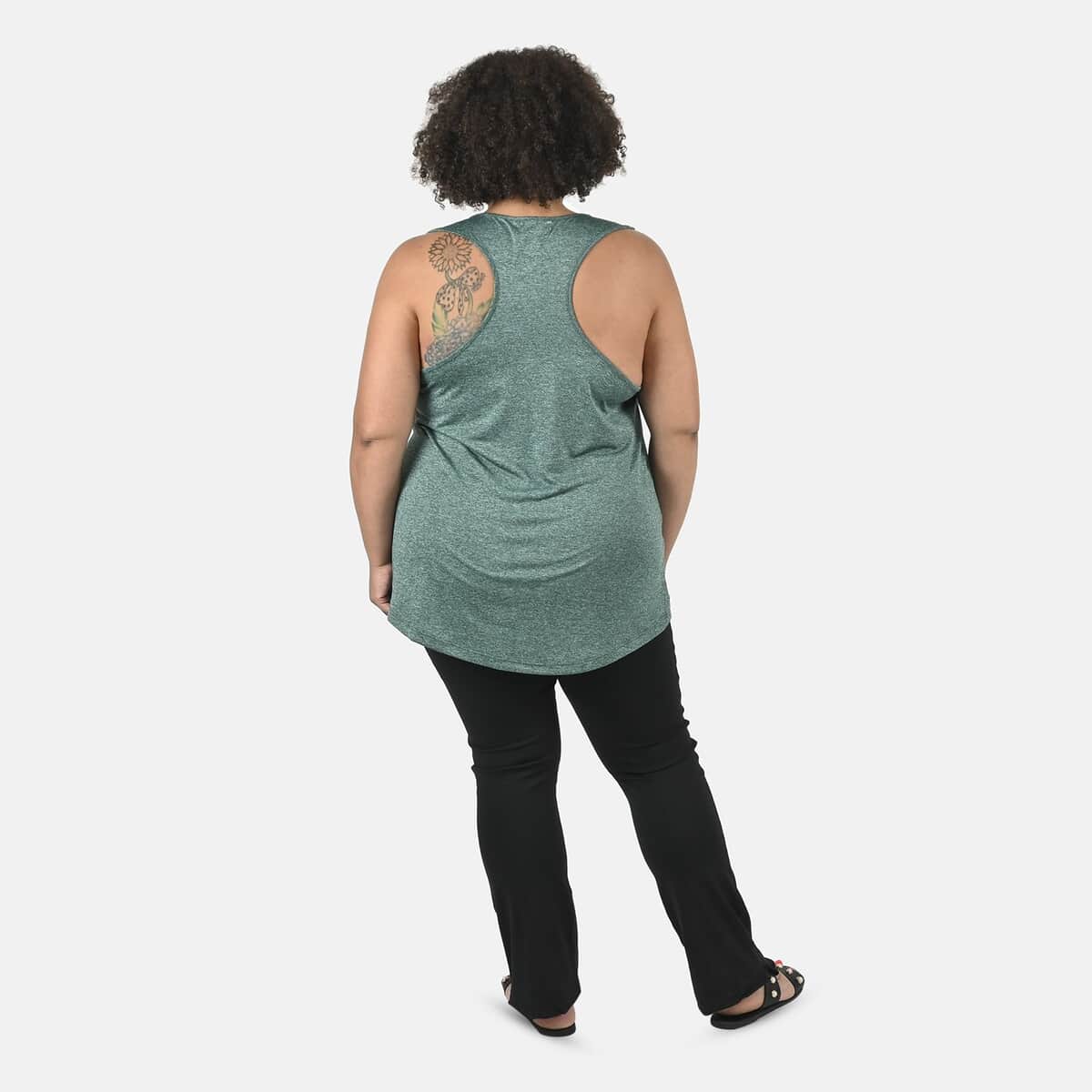 Tamsy Green Basic Racerback Knit Tank - XL image number 1