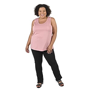 Tamsy Pink Basic Racerback Knit Tank - 1X