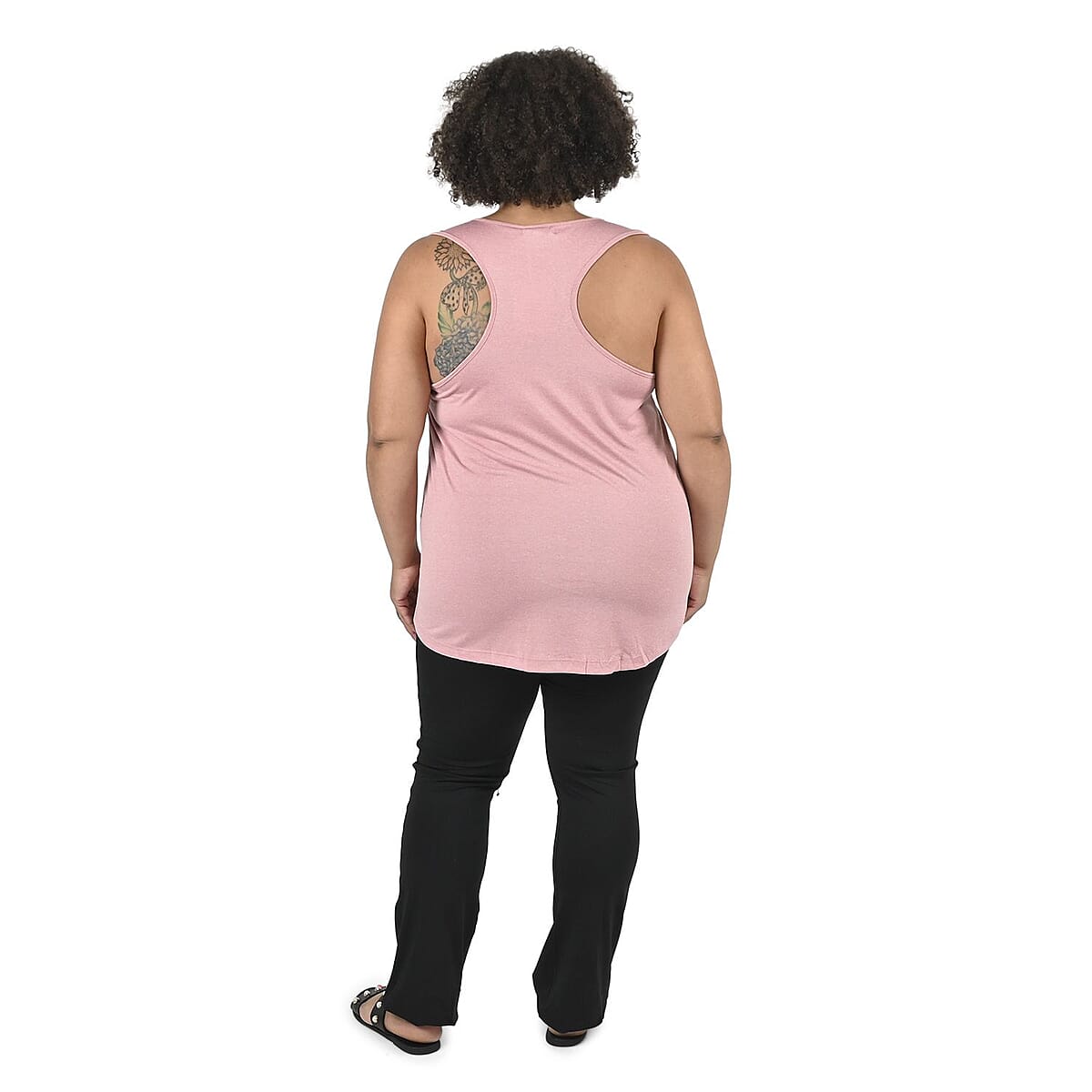 Tamsy Pink Basic Racerback Knit Tank - 1X image number 1