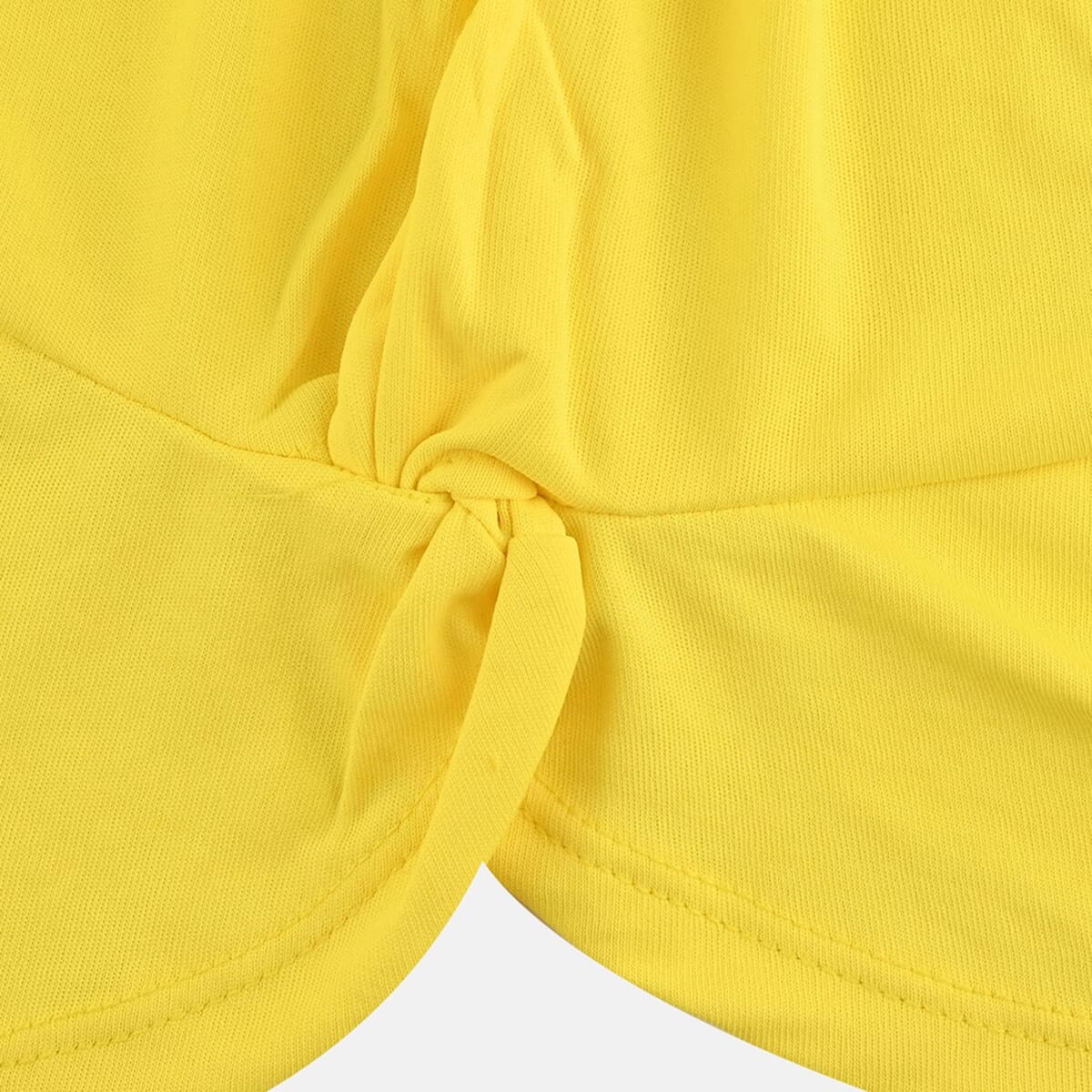 Tamsy Pale Yellow Petal Hem Scoop Neck Knit Tank - Large image number 4