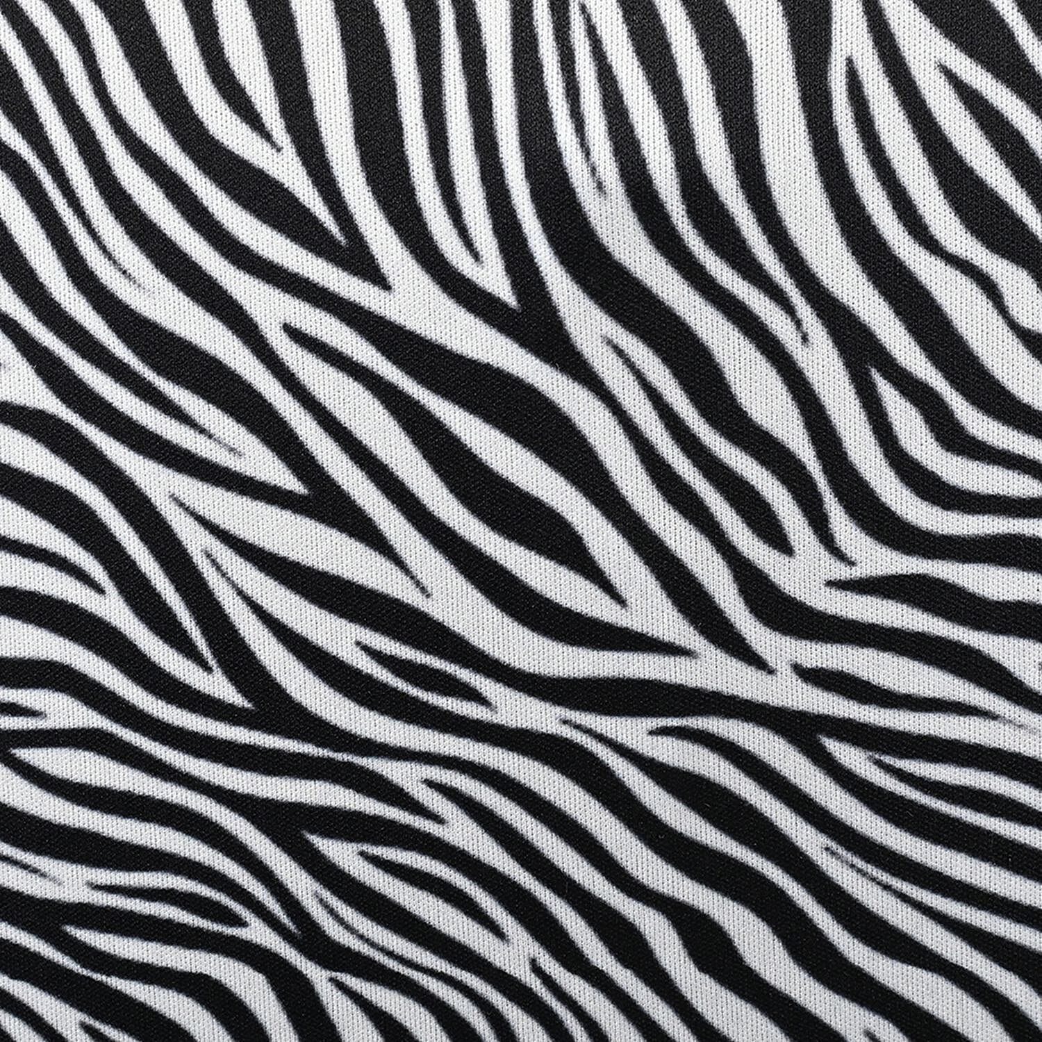Tamsy Zebra Print Basic Scoop Neck Knit Tank - Small