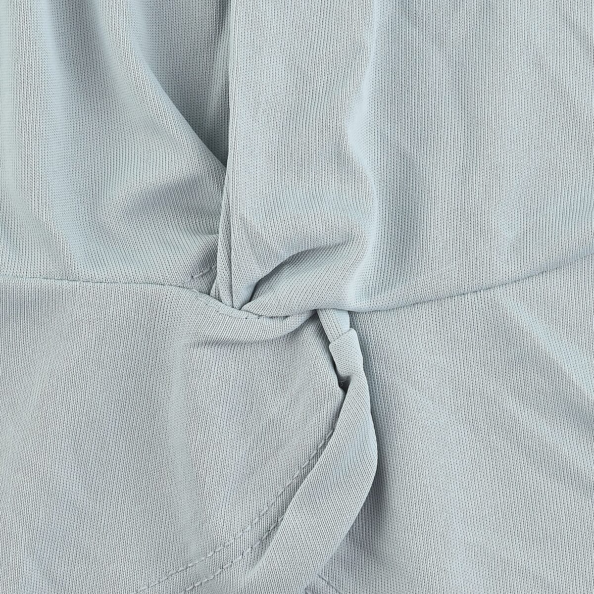 Tamsy Gray Petal Hem Scoop Neck Knit Tank - 2X image number 4