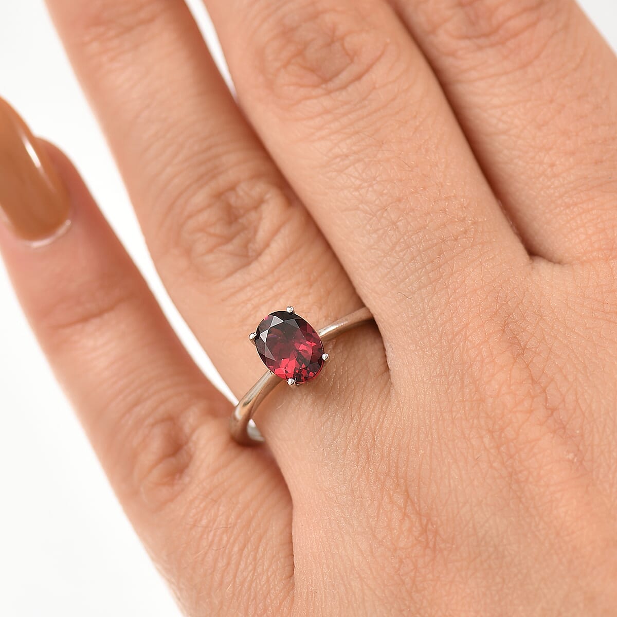 Orissa Rhodolite Garnet 1.75 ctw Ring in Platinum Over Sterling Silver image number 2