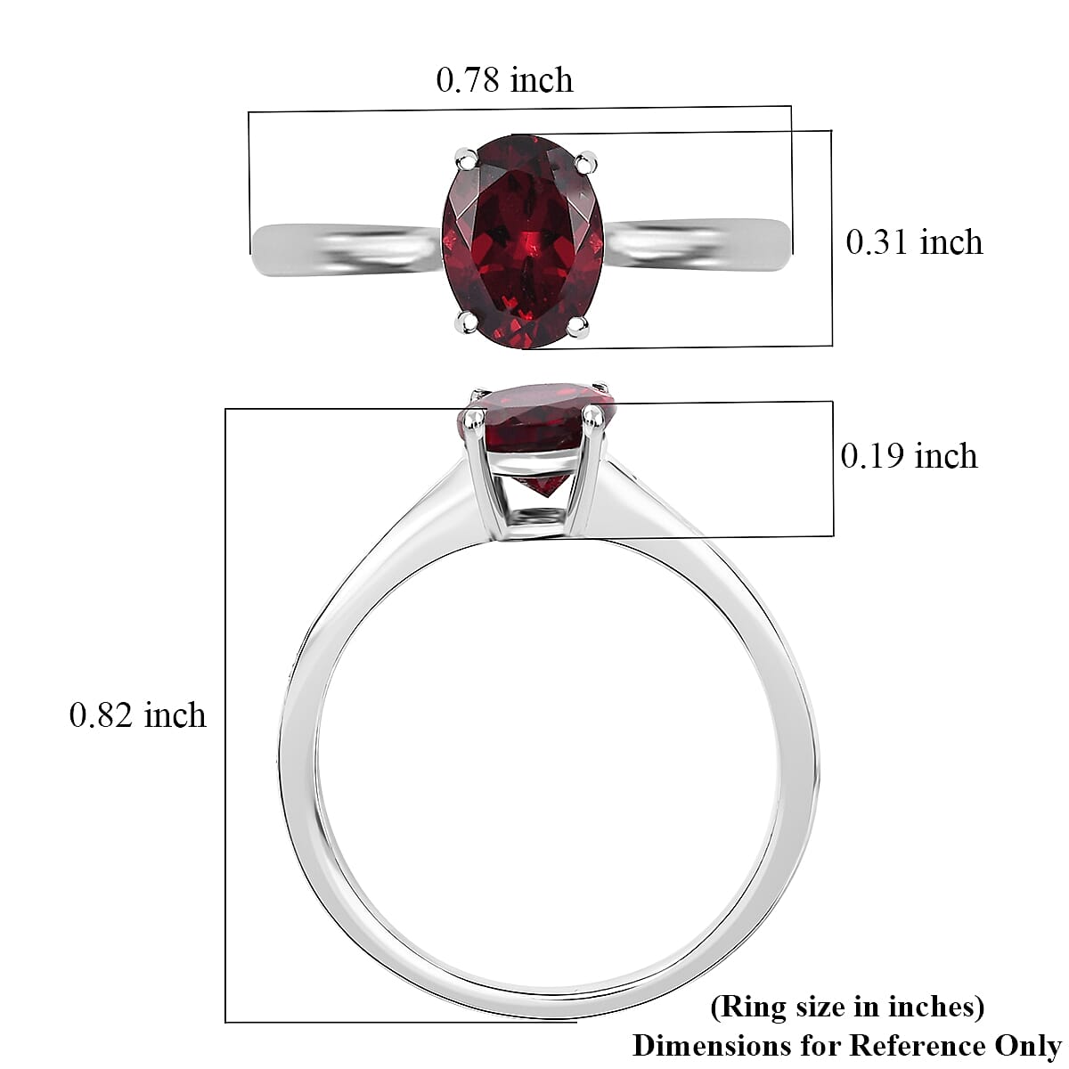Orissa Rhodolite Garnet 1.75 ctw Ring in Platinum Over Sterling Silver image number 5