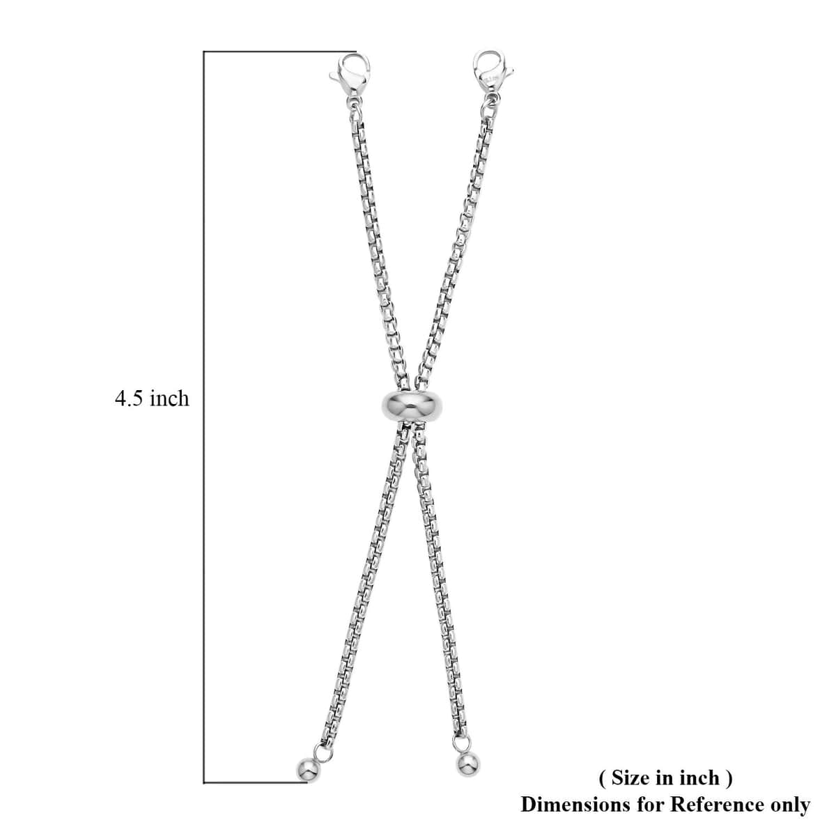Adjustable Bolo Extender Box Chain 4 Inches with Lobster Lock in Stainless Steel , Chain Necklace Extender , Chain Extension image number 3
