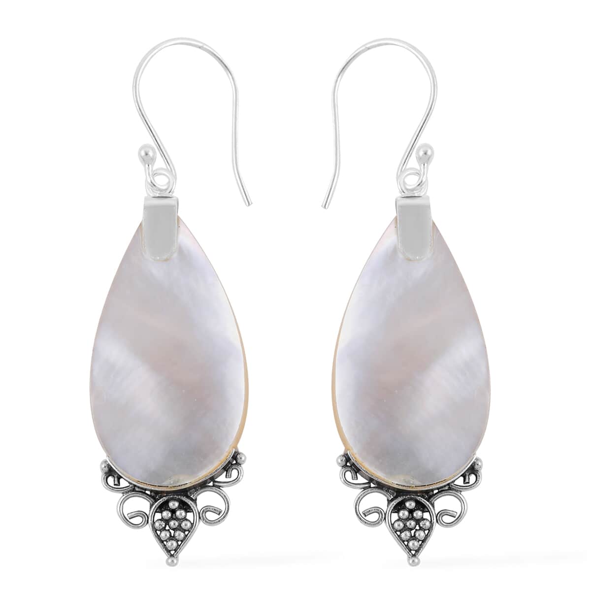 Mother Of Pearl Dangle Earrings in Sterling Silver image number 0