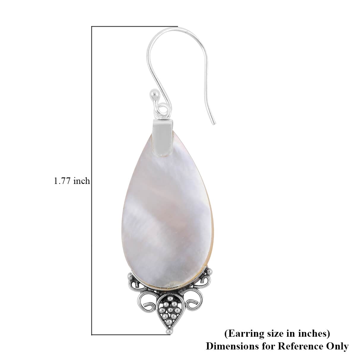 Mother Of Pearl Dangle Earrings in Sterling Silver image number 4