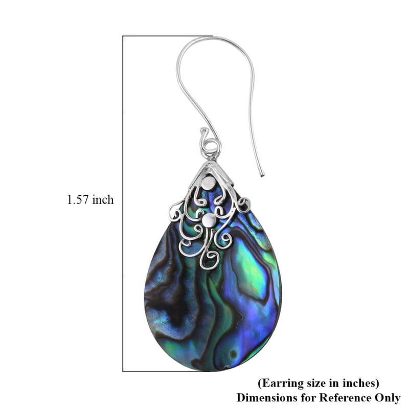 Abalone Shell Earrings in Sterling Silver