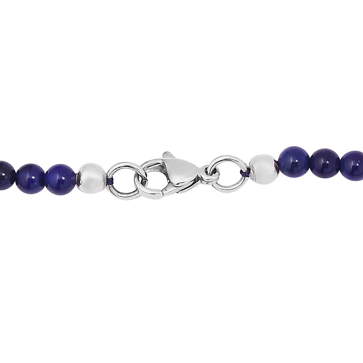 Karis Blue Aventurine Pendant with Blue Quartzite Beaded Necklace 20 Inches in Platinum Bond 87.75 ctw