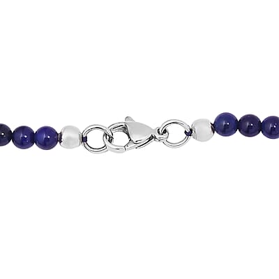 Karis Blue Aventurine Pendant with Blue Quartzite Beaded Necklace 20 Inches in Platinum Bond 87.75 ctw