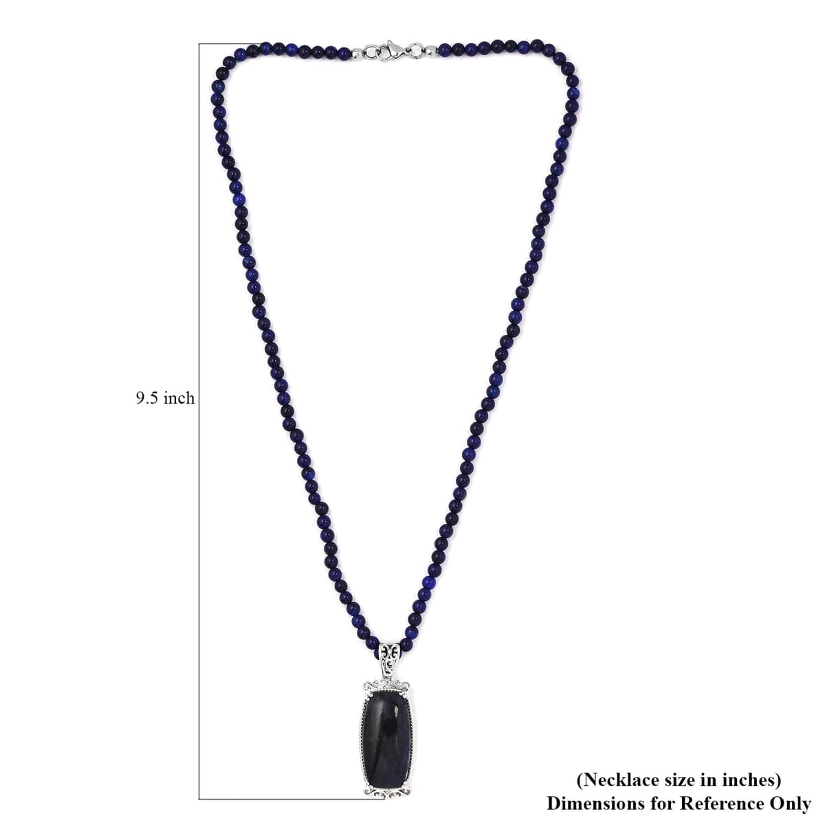 KARIS Blue Aventurine Pendant with Blue Quartzite Beaded Necklace 20 Inches in Platinum Bond 87.75 ctw image number 5