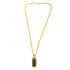 Karis Tiger's Eye Pendant with Yellow Quartzite Beaded Necklace 20 Inches in Platinum Bond 55.25 ctw image number 3