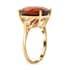 Luxoro 10K Yellow Gold AAA Sri Lankan Honey Garnet and Diamond Solitaire Ring (Size 7.0) 9.40 ctw image number 3