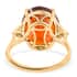 Luxoro 10K Yellow Gold AAA Sri Lankan Honey Garnet and Diamond Solitaire Ring (Size 7.0) 9.40 ctw image number 4