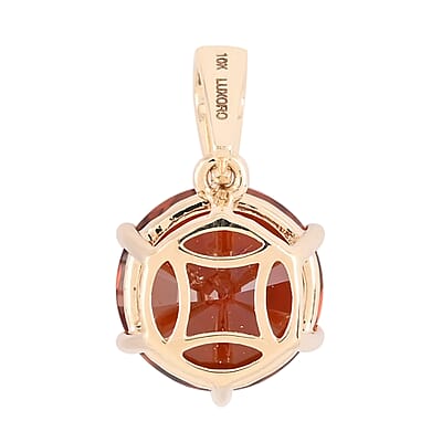 Luxoro 10K Yellow Gold AAA Sri Lankan Honey Garnet Solitaire Pendant 5.00 ctw