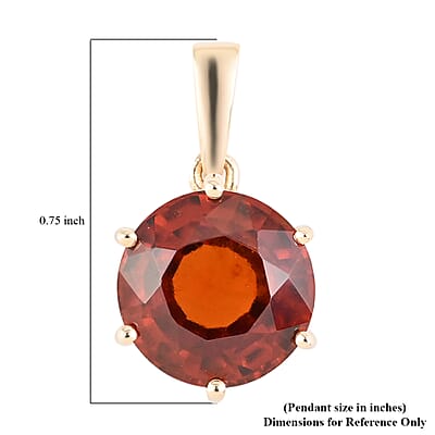Luxoro 10K Yellow Gold AAA Sri Lankan Honey Garnet Solitaire Pendant 5.00 ctw