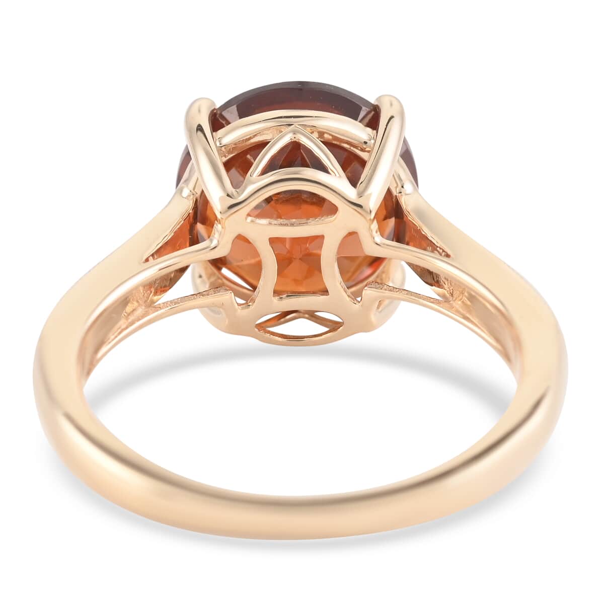 Luxoro 10K Yellow Gold AAA Sri Lankan Honey Garnet and G-H I2 Diamond Ring (Size 7.0) 2.60 Grams 5.10 ctw image number 4