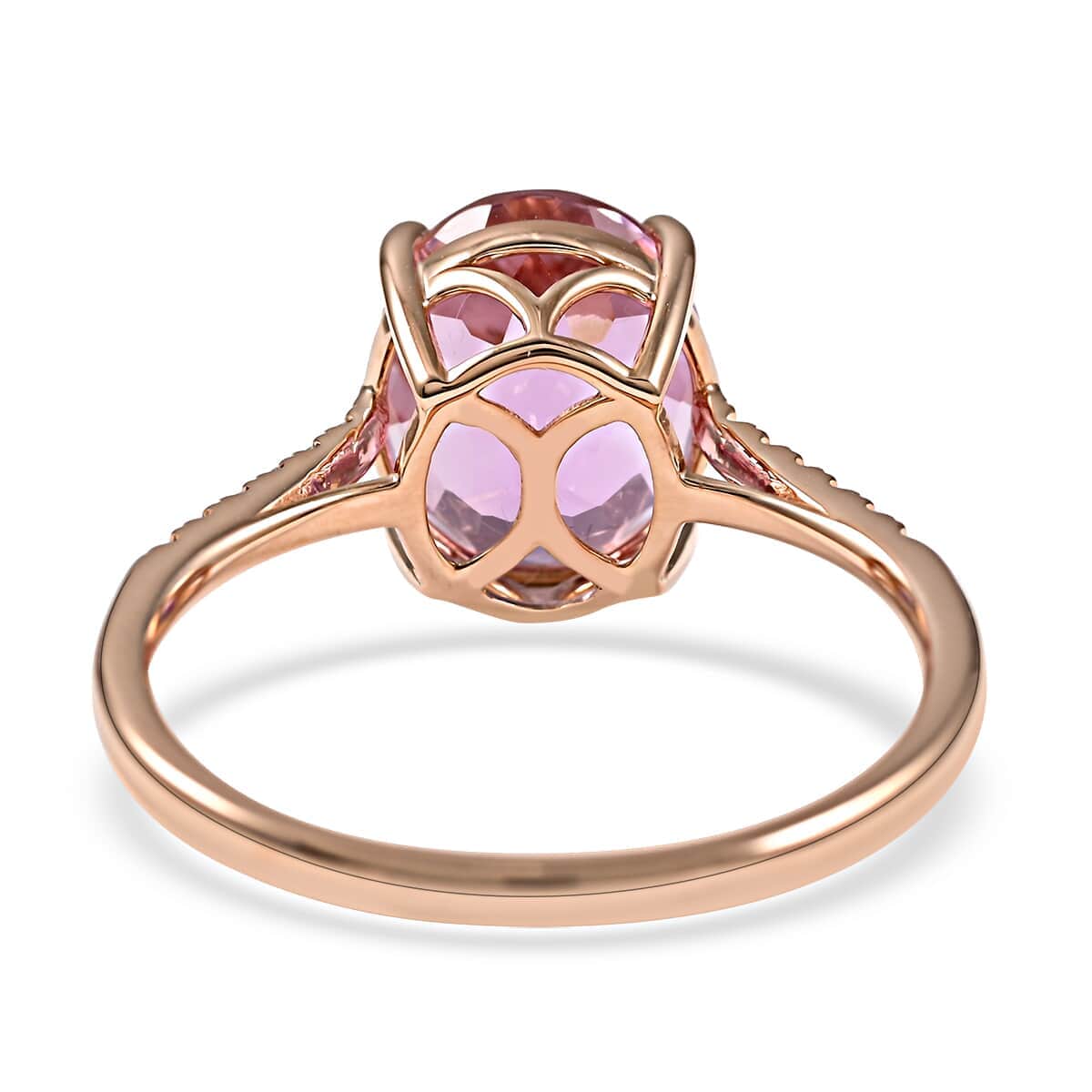 ILIANA 18K Rose Gold AAA Martha Rocha Kunzite and Diamond G-H SI Ring 3 Grams 5.25 ctw image number 4