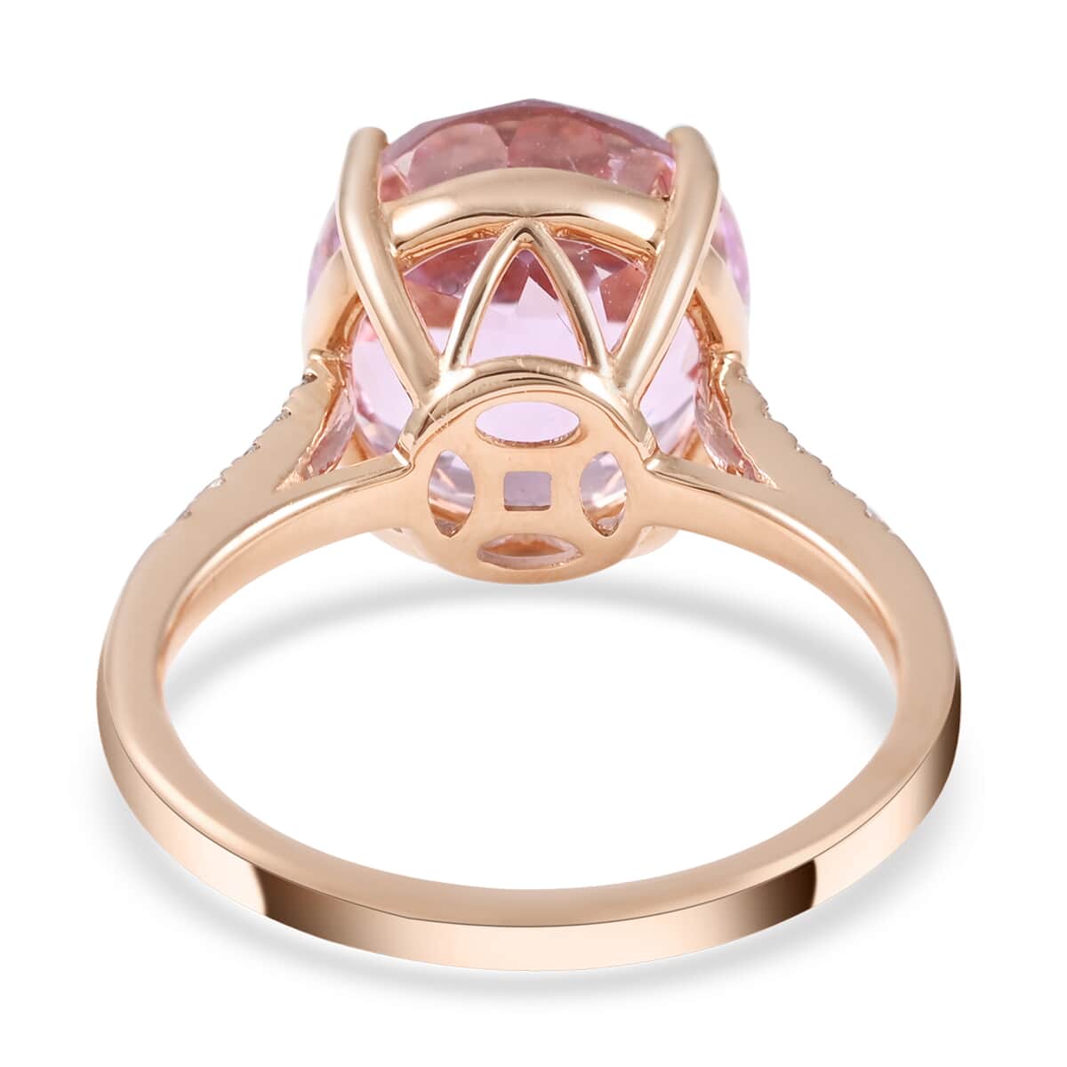 ILIANA 18K Rose Gold AAA Martha Rocha Kunzite and Diamond G-H SI Solitaire Ring 4 Grams 7.25 ctw image number 4