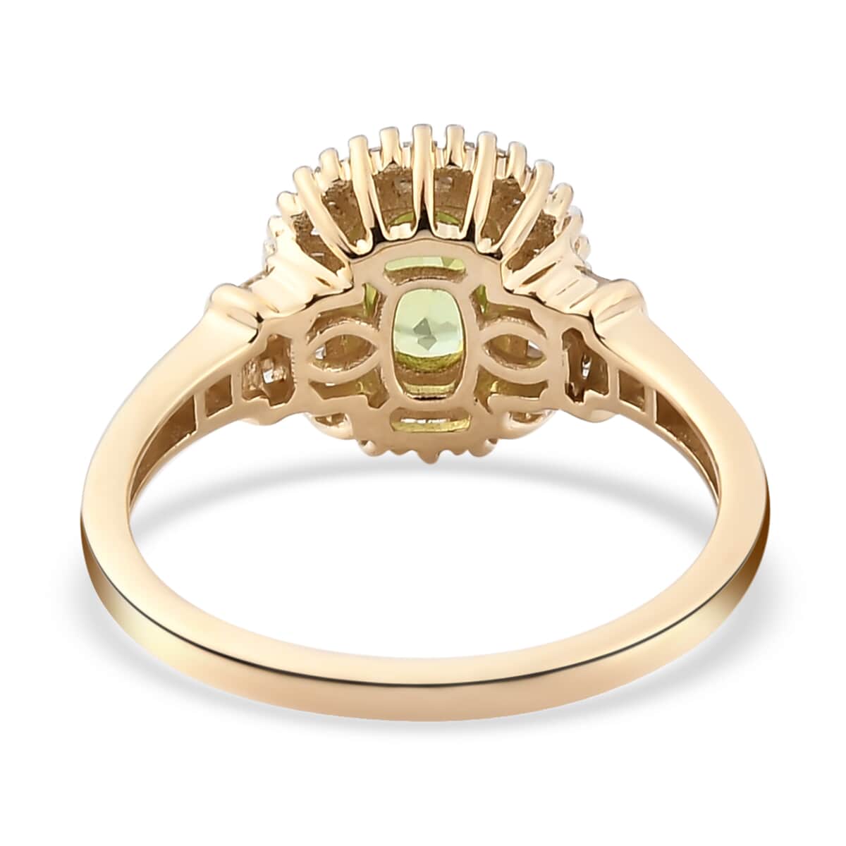 LUXORO 10K Yellow Gold AAA Sava Sphene and Diamond Halo Ring 1.25 ctw image number 4